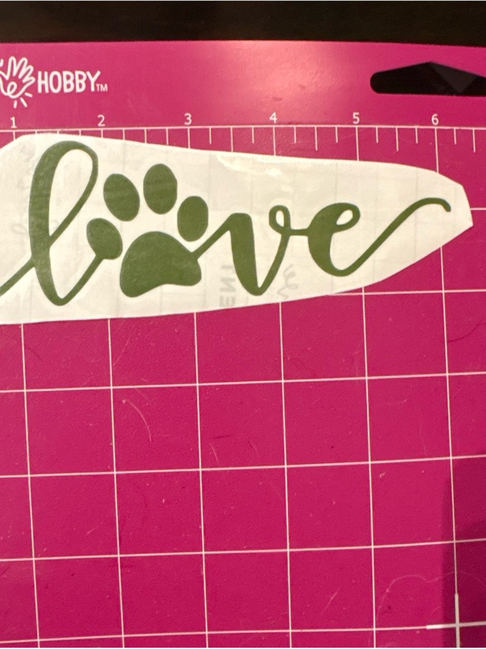 Hobby Green 'Love' Paw Dog Decal Sticker